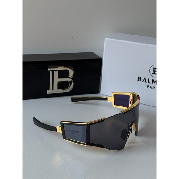 NEW Balmain BPS138-A Black Mask Fleche Sunglasses $1260 - Picture 6 of 10